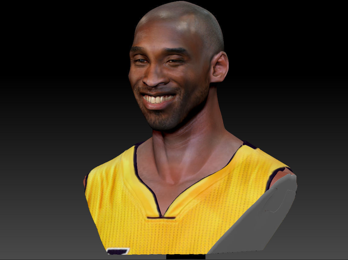 Kobe Bryant 3D Bust 3 Versions Textured 3D print model_8