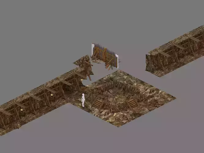 Mine Cave - Stone Wall 02