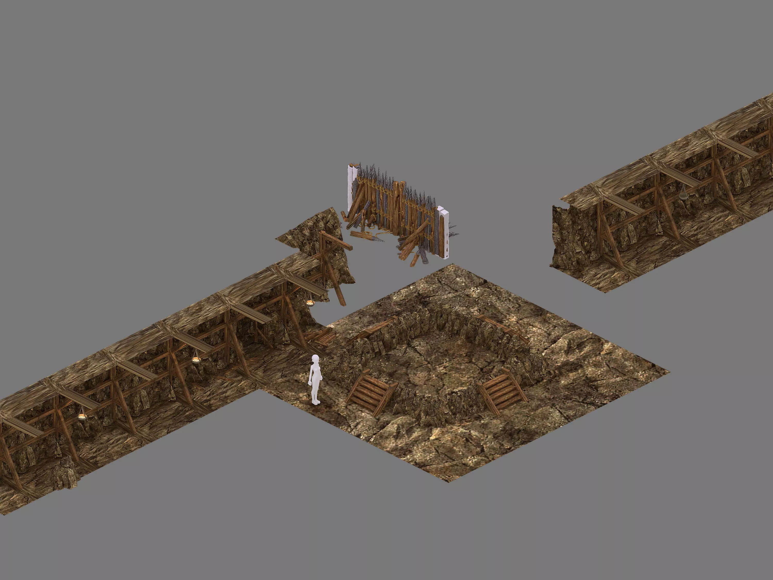 Mine Cave - Stone Wall 02 3D model_0