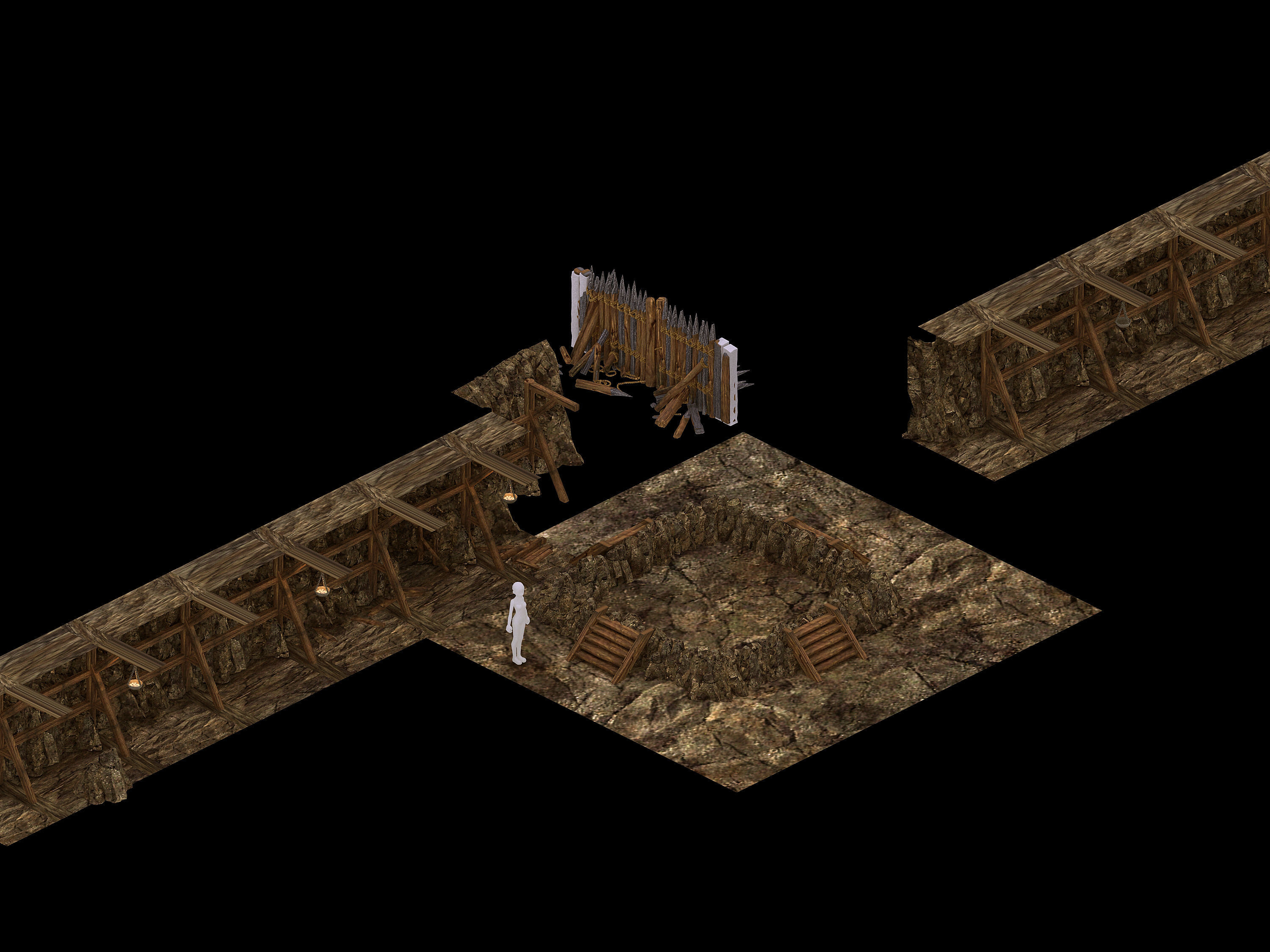 Mine Cave - Stone Wall 02 3D model_1
