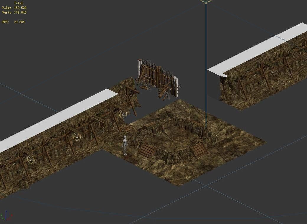 Mine Cave - Stone Wall 02 3D model_3
