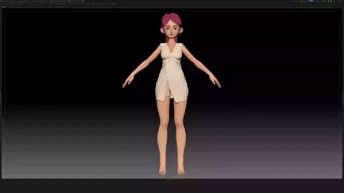 ZBrush Stylized Character Girl Base Mesh - Amy Girl Style 10