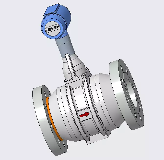 Ultrasonic Vortex Flowmeter 3D model_0