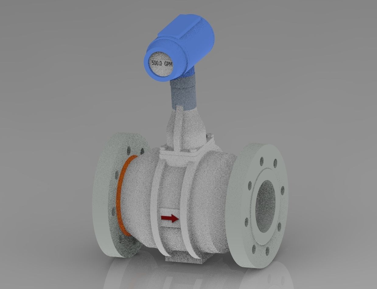 Ultrasonic Vortex Flowmeter 3D model_1