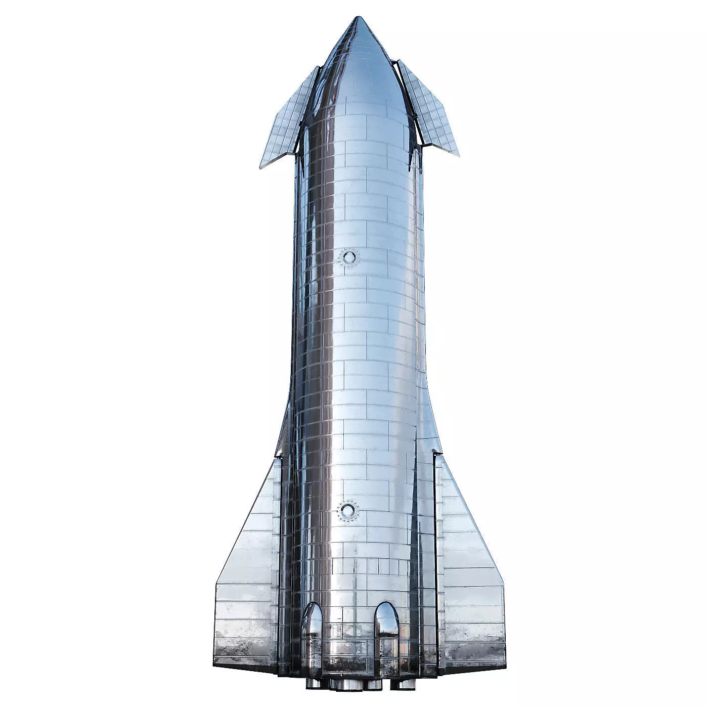 Starship SpaceX  Low-poly 3D model_0