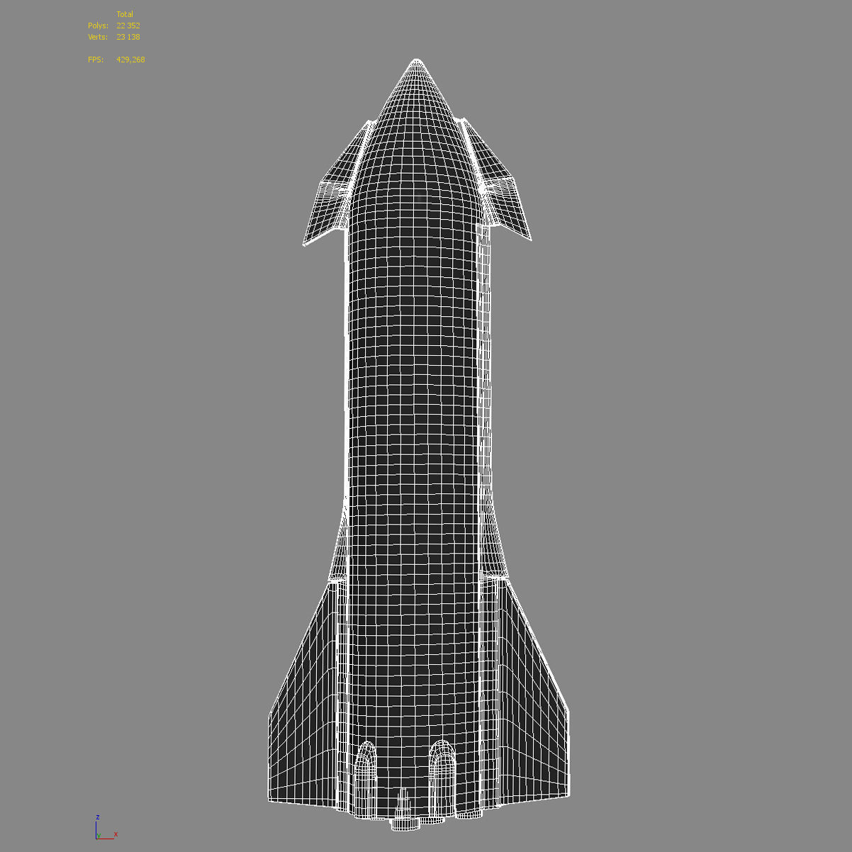 Starship SpaceX  Low-poly 3D model_6