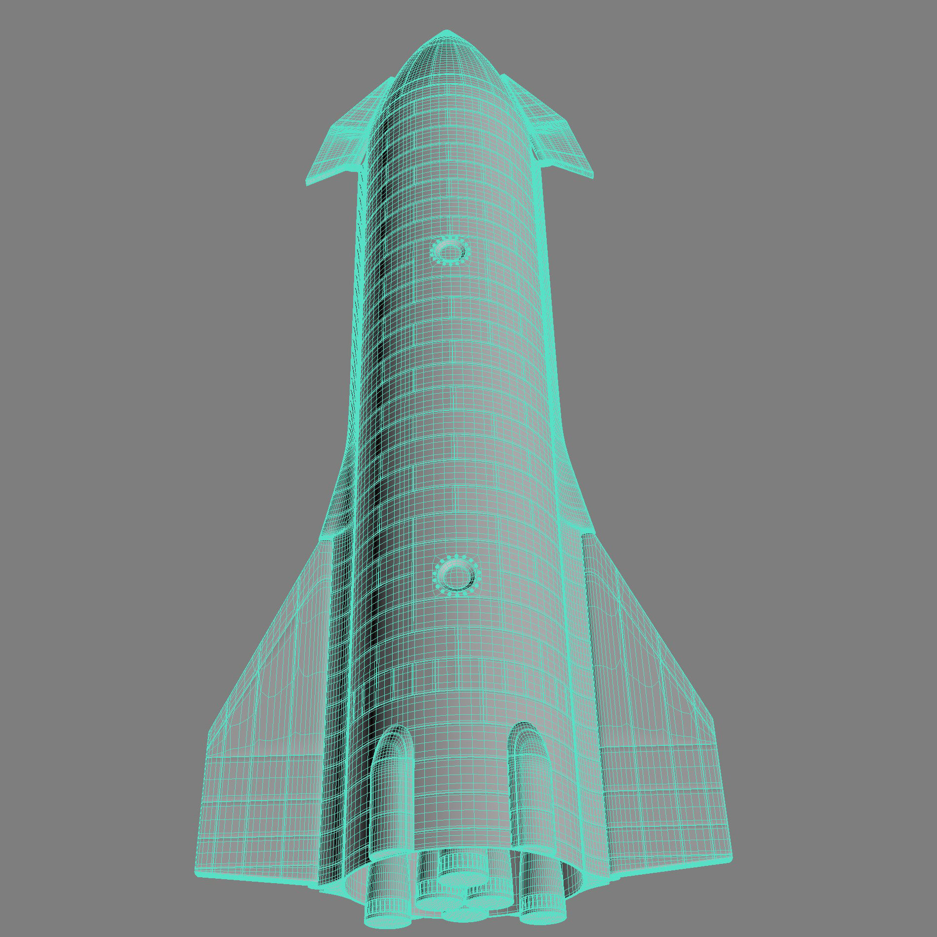 Starship SpaceX  Low-poly 3D model_10