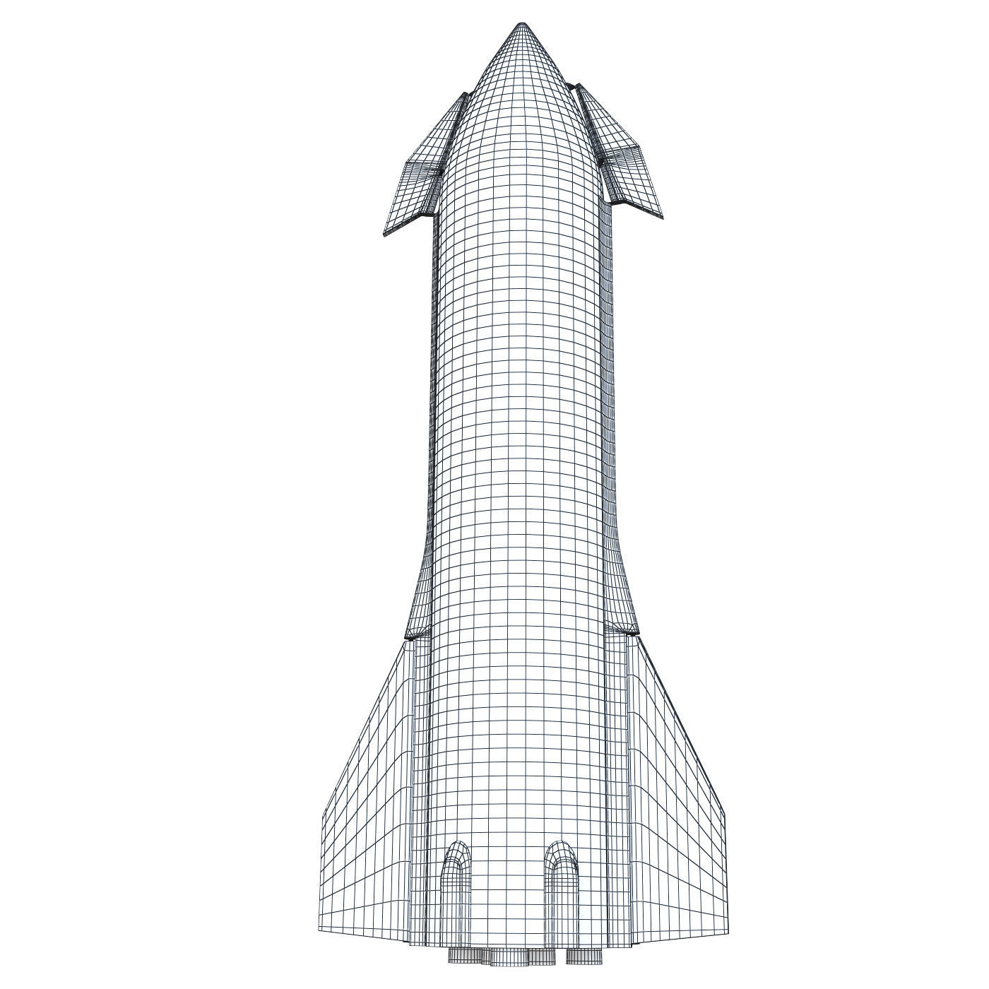 Starship SpaceX  Low-poly 3D model_3