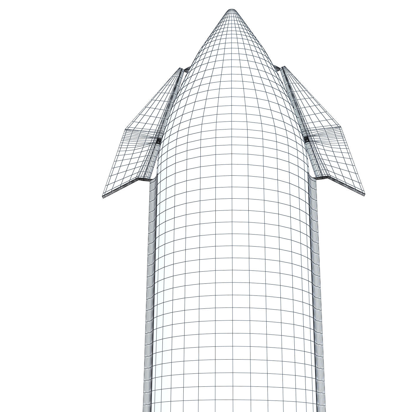 Starship SpaceX  Low-poly 3D model_4
