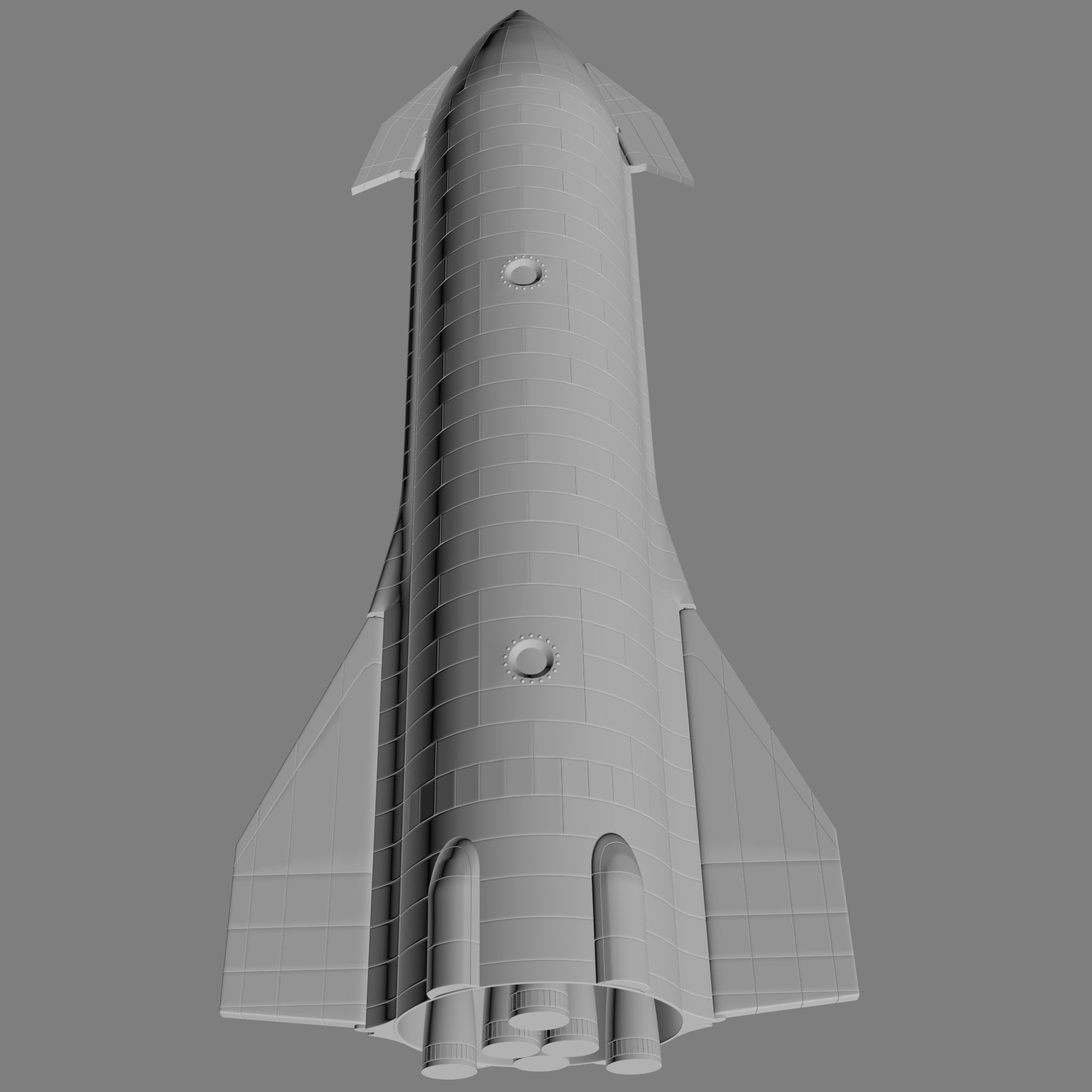 Starship SpaceX  Low-poly 3D model_9