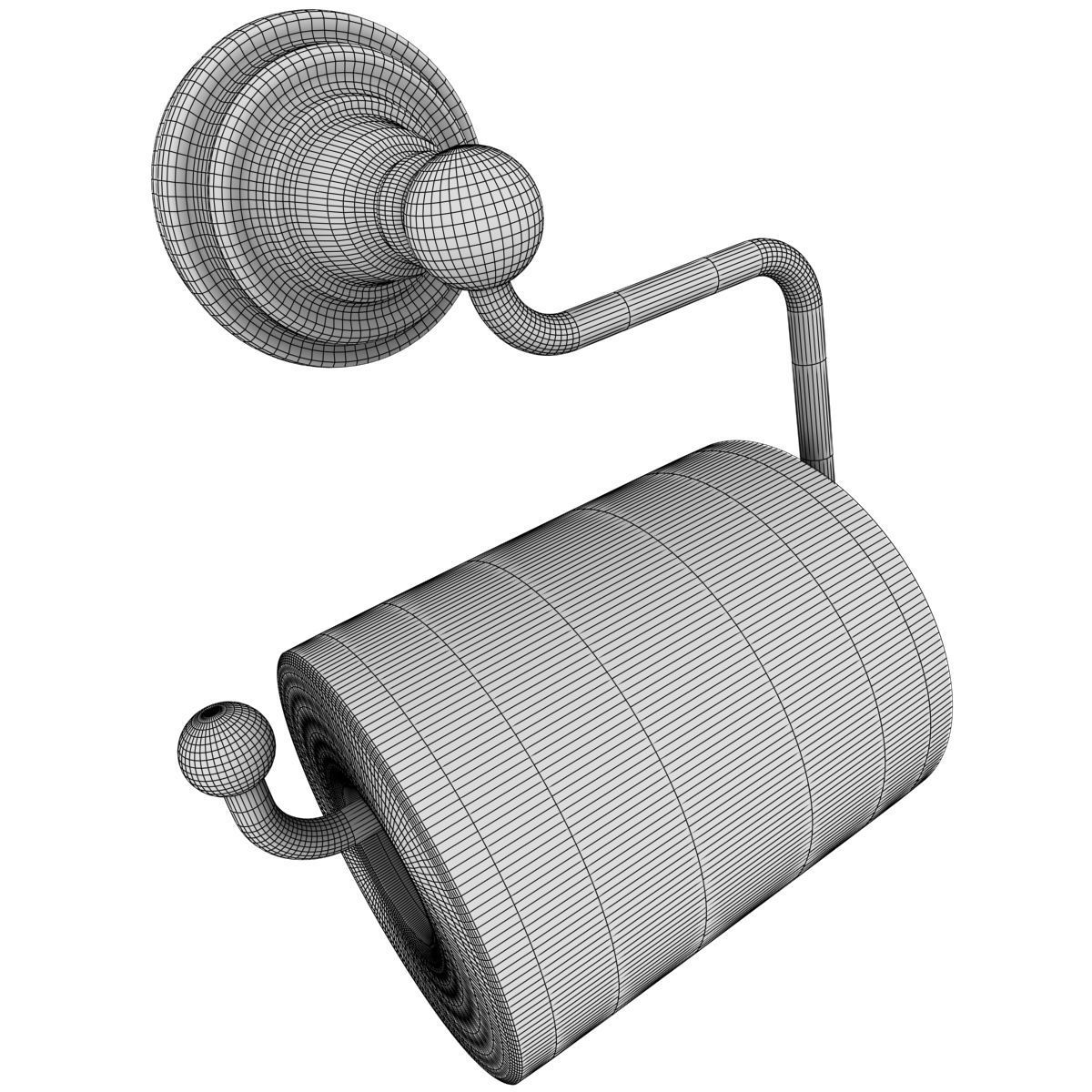 Toilet Paper Holder Style 3 3D model_4