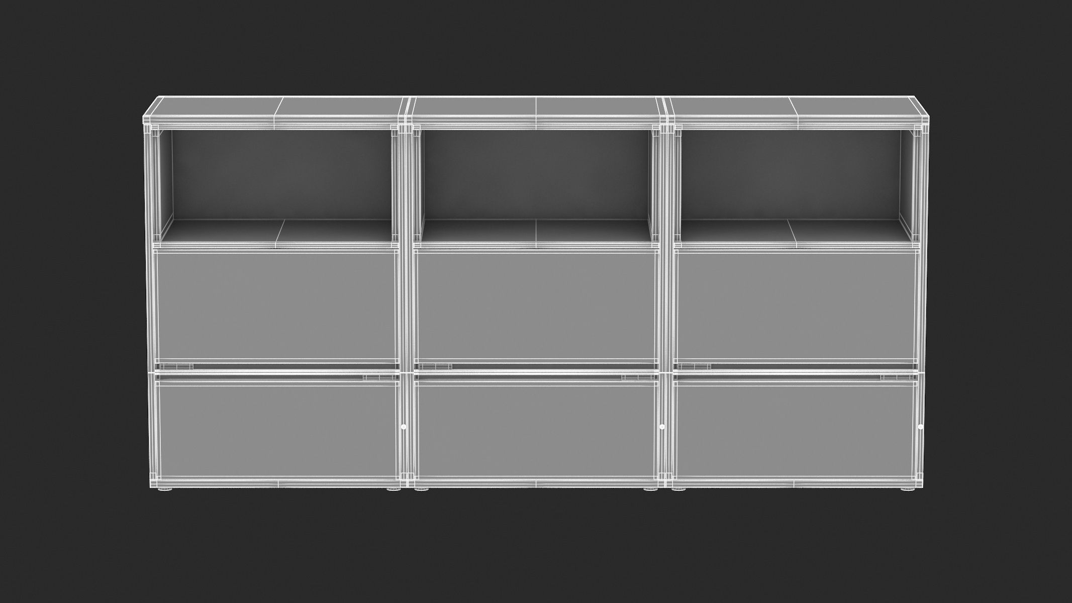 Herman Miller Storage Cabinet Meridian 1 3D model_10