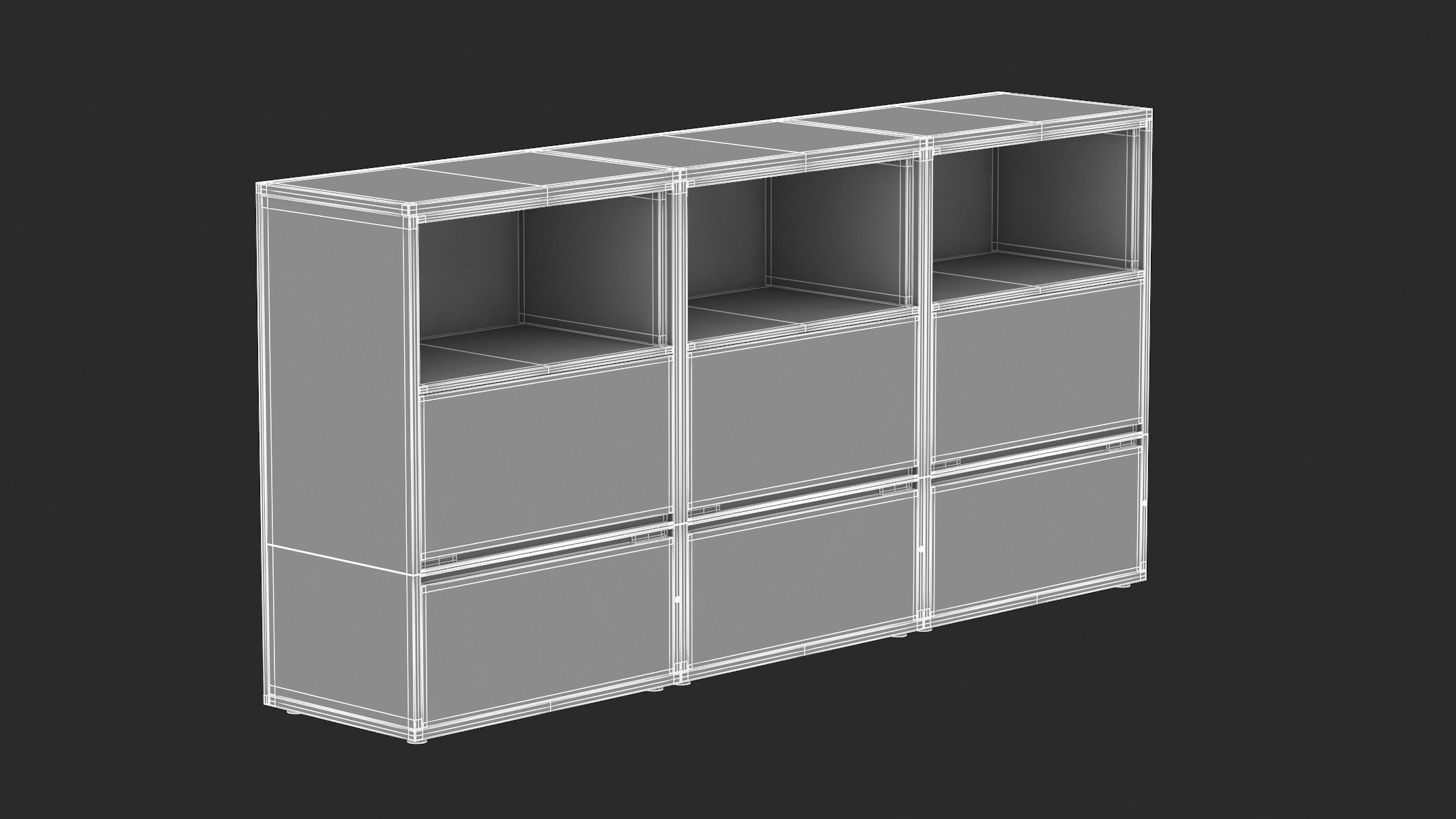 Herman Miller Storage Cabinet Meridian 1 3D model_11