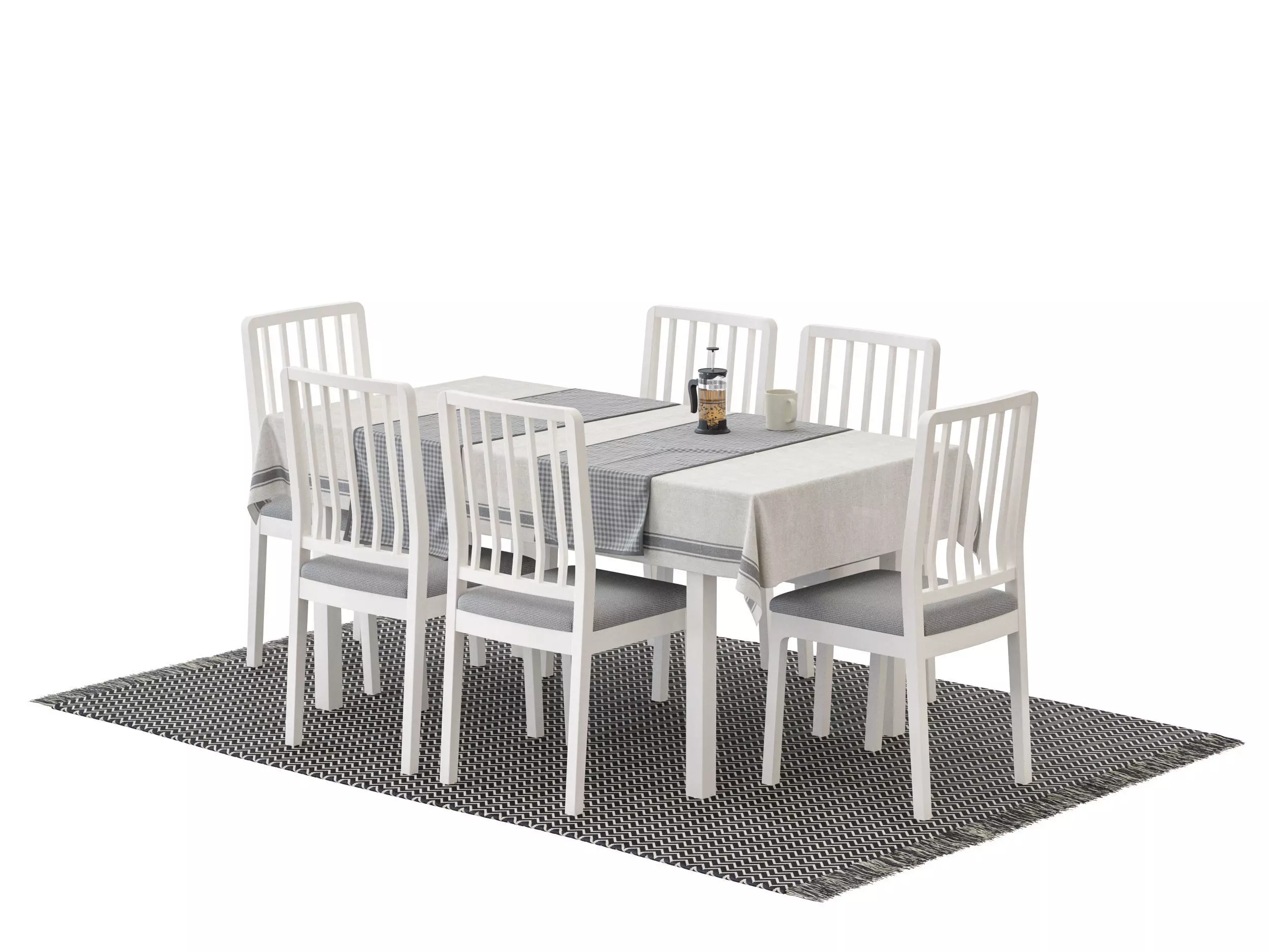 dinning set ikea dining table and chairs 3D model_0