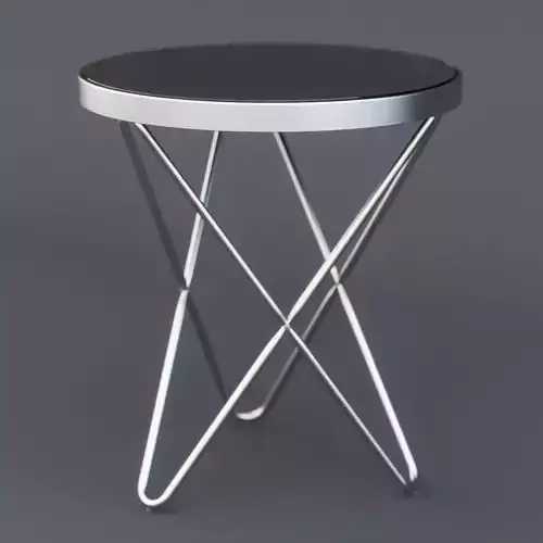 Coffe table silver dark mirror glass