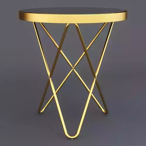 Coffe table gold dark mirror glass