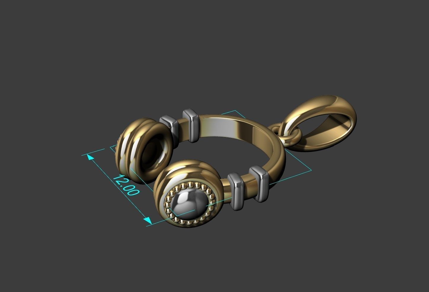 Headphone pendant 3D print model_5