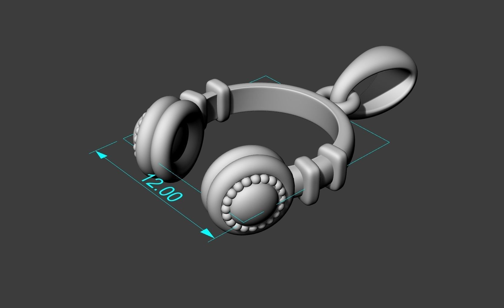 Headphone pendant 3D print model_4