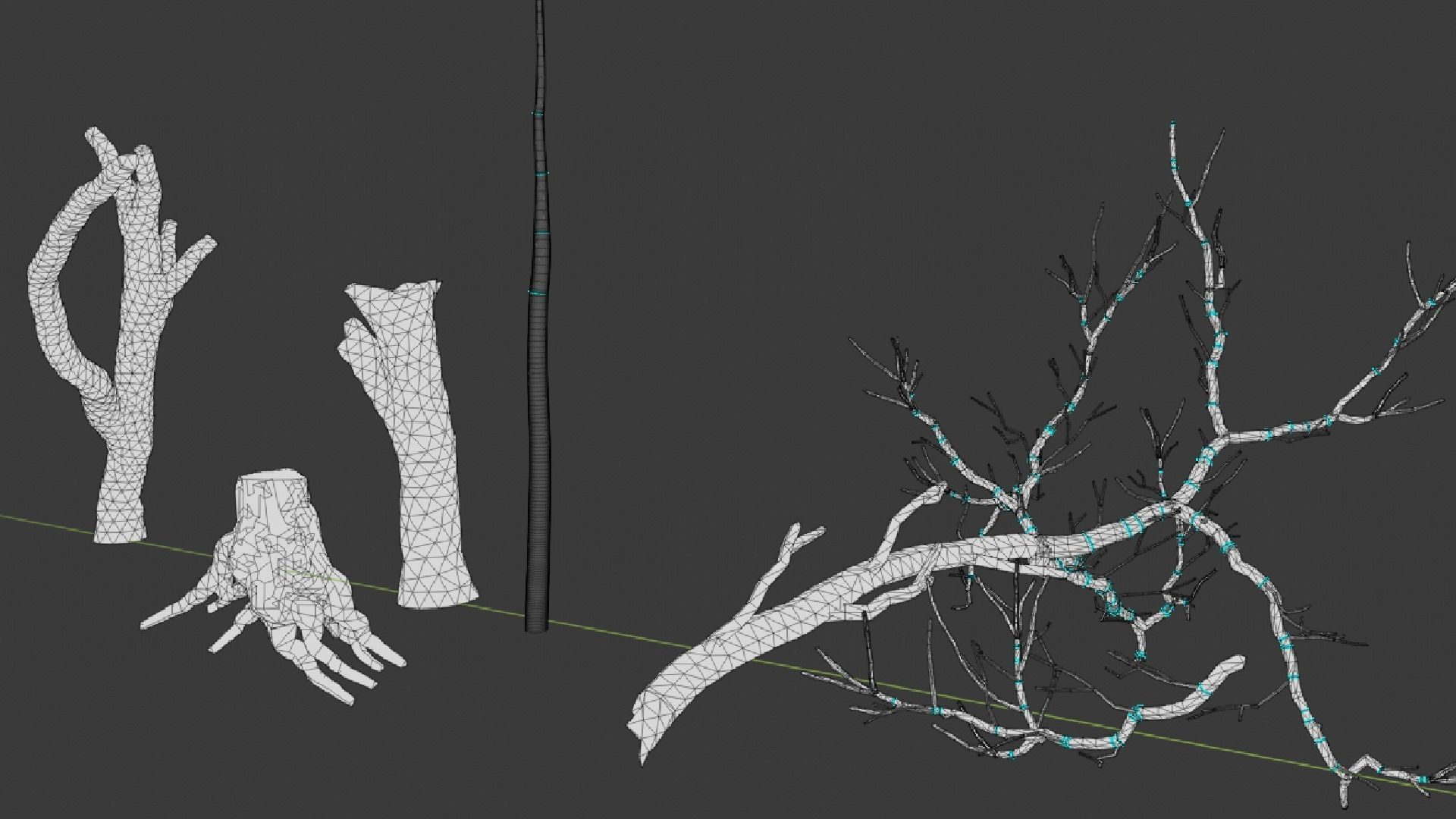 Dead Trees Pack 3D model_6