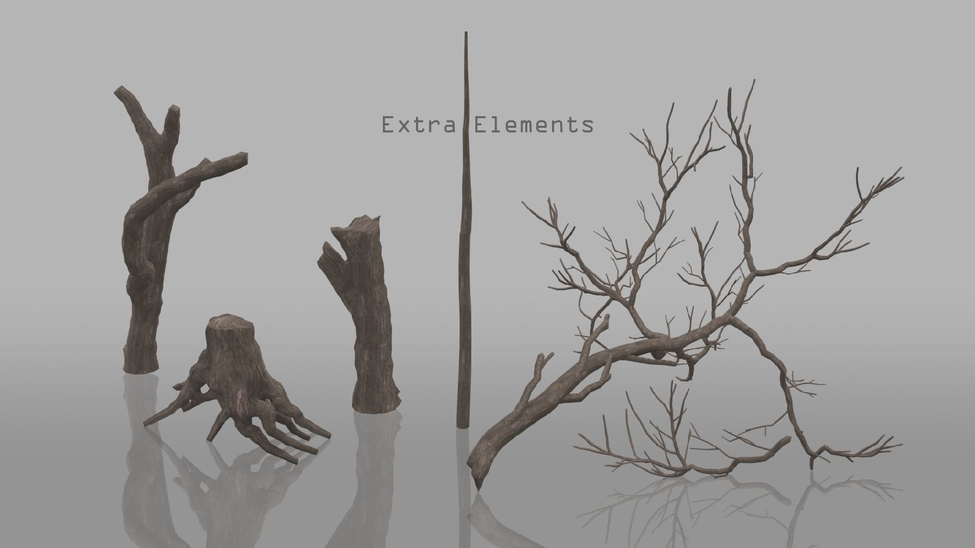 Dead Trees Pack 3D model_5