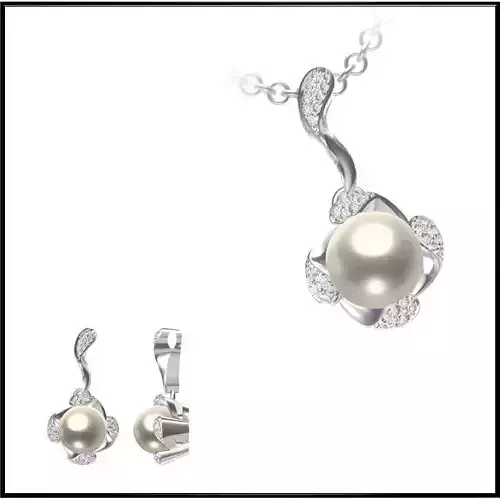 JCD Format Personalized diamond pearl pendant files