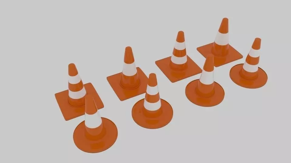 Traffic Cone Pack 3D model_0