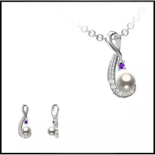 JCD Format Personalized diamond pearl pendant design