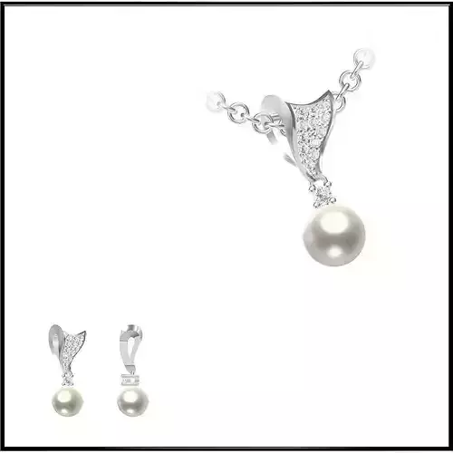 JCD Format Personalized diamond pearl pendant design