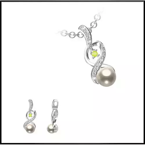 JCD Format Personalized diamond pearl pendant design