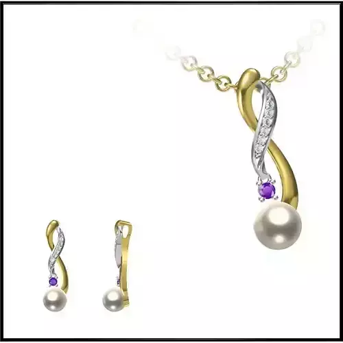 JCD Format Personalized diamond pearl pendant design