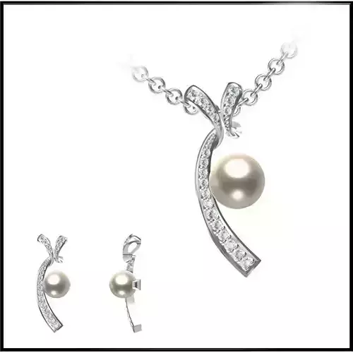JCD Format Personalized diamond pearl pendant