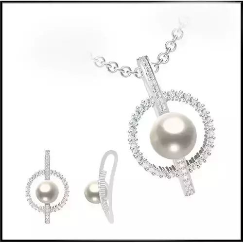 JCD Format Personalized diamond pearl pendant design