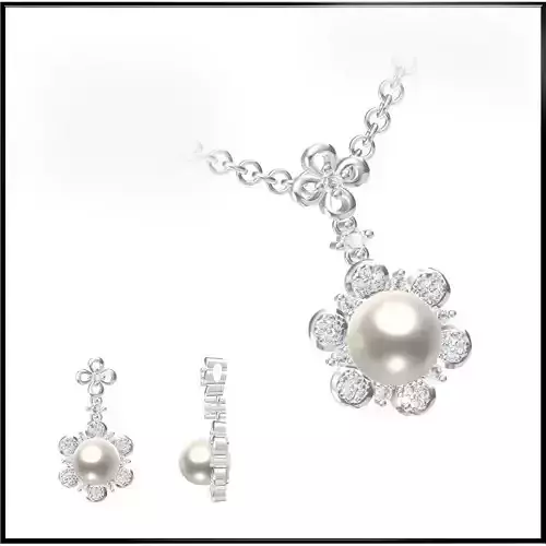 JCD Format Personalized diamond pearl pendant 