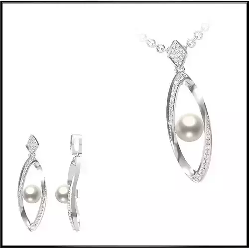 JCD Format Personalized diamond pearl pendant jcd design