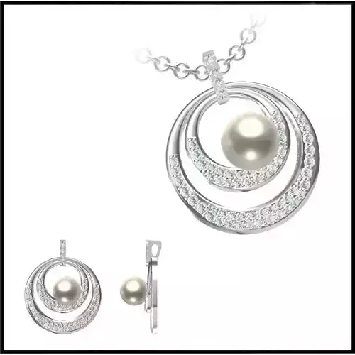 JCD Format Minimalist pearl pendant jewelry files for sale