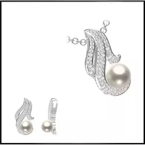 JCD Format Minimalist pearl pendant jcd diamond jewellery design