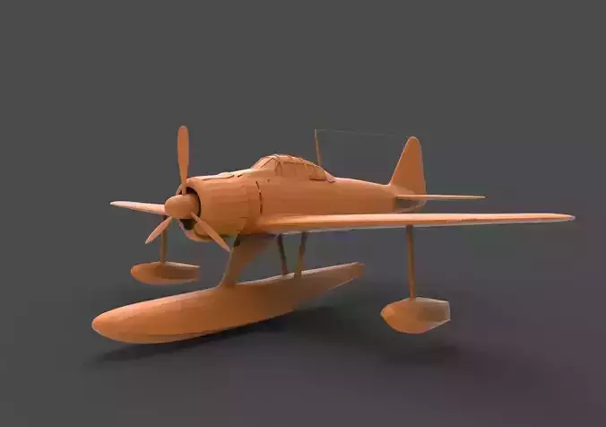 A6M2N orange airplane 3D print model