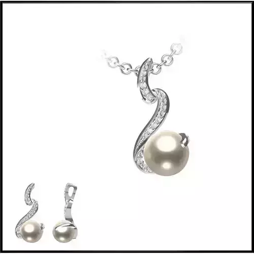 JCD Format Excellent pearl pendant jcd diamond jewellery design