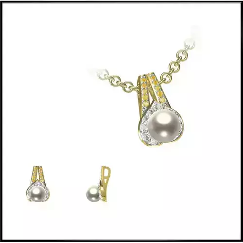 JCD Format Elegant gold pearl pendant types of jewelry files