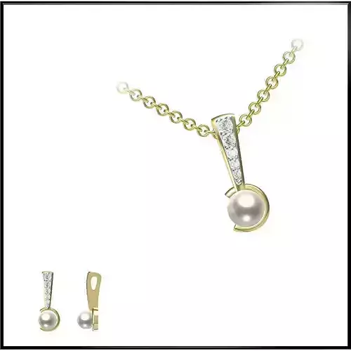 JCD Format Elegant gold pearl pendant metal file 