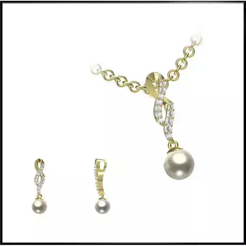 JCD Format Elegant gold pearl pendant jewelry jcd programs