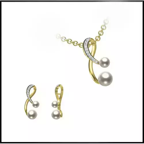 JCD Format Elegant gold pearl pendant jewellery jcd design