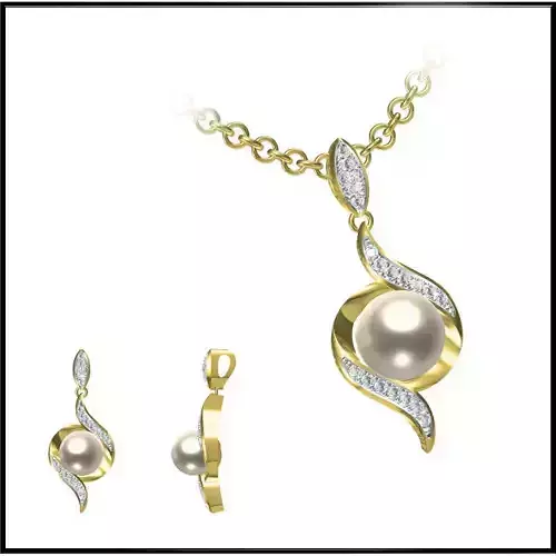 JCD Format  Custom jewelry pearl pendant jcd jewellery design