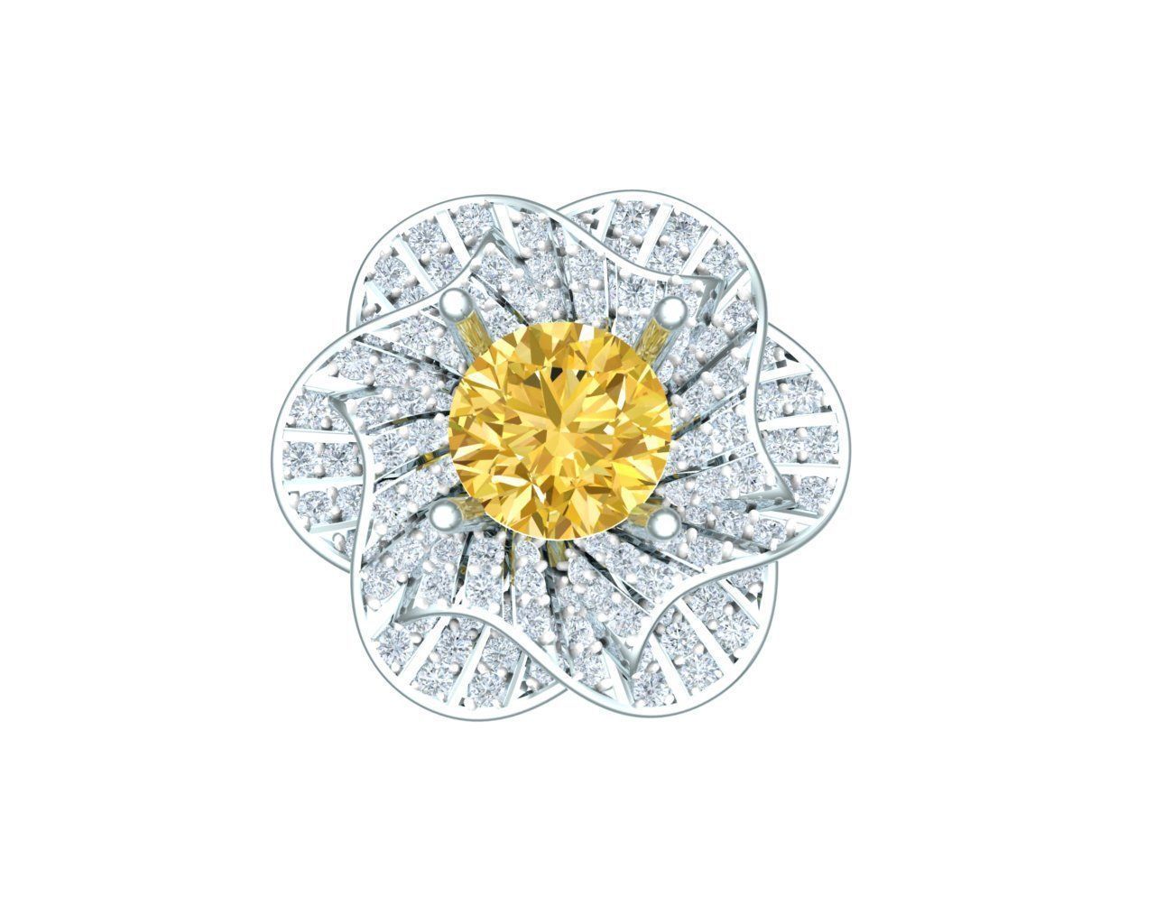 Ring woman The Rose Ring - Gold Diamond Parrot 3D print model 3D print model_2