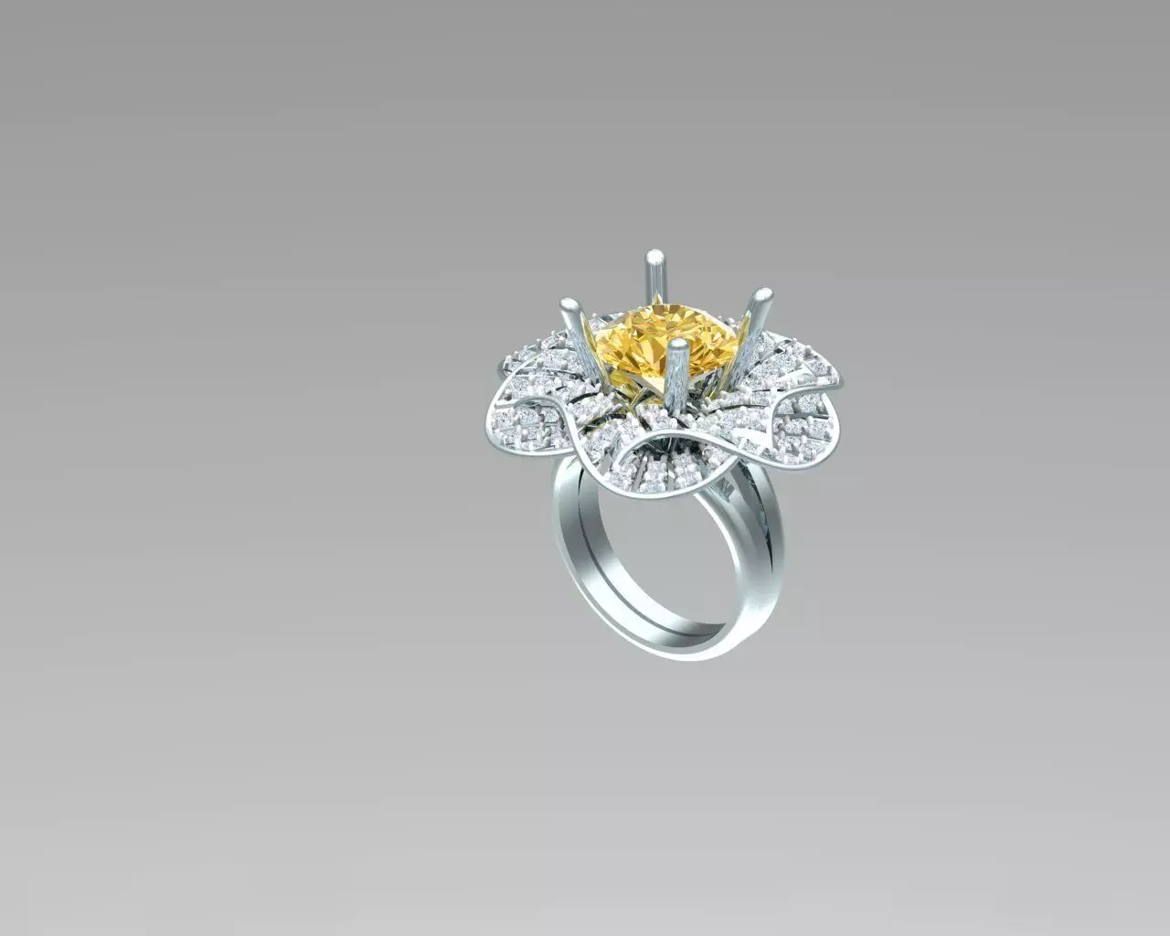 Ring woman The Rose Ring - Gold Diamond Parrot 3D print model 3D print model_0