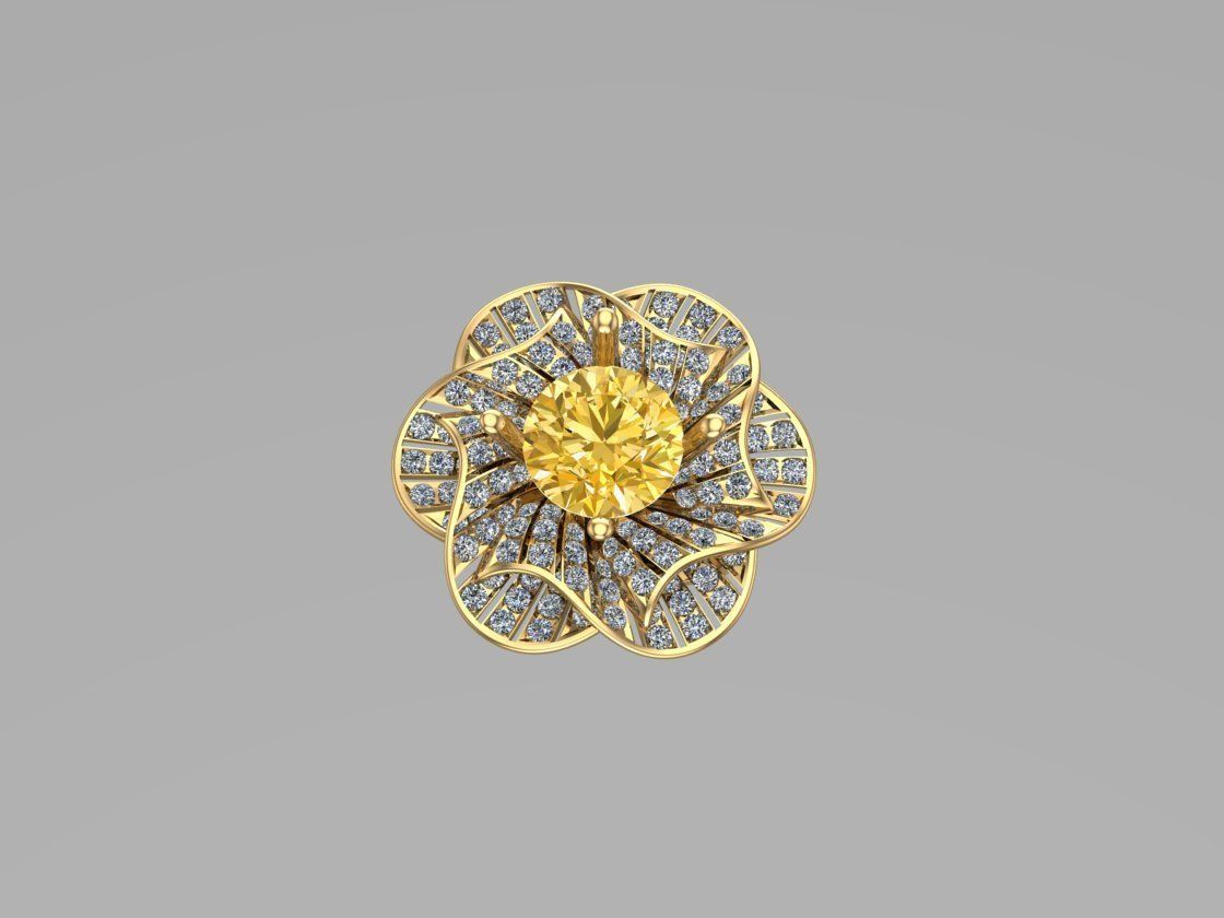 Ring woman The Rose Ring - Gold Diamond Parrot 3D print model 3D print model_8