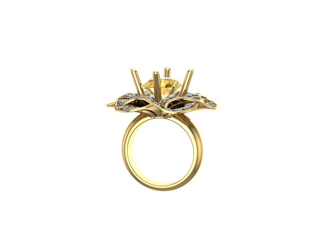 Ring woman The Rose Ring - Gold Diamond Parrot 3D print model 3D print model_5