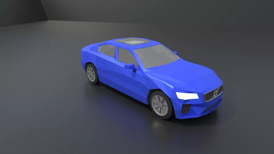 Volvo s60 2019 lowpoly 3D model Low-poly 3D model