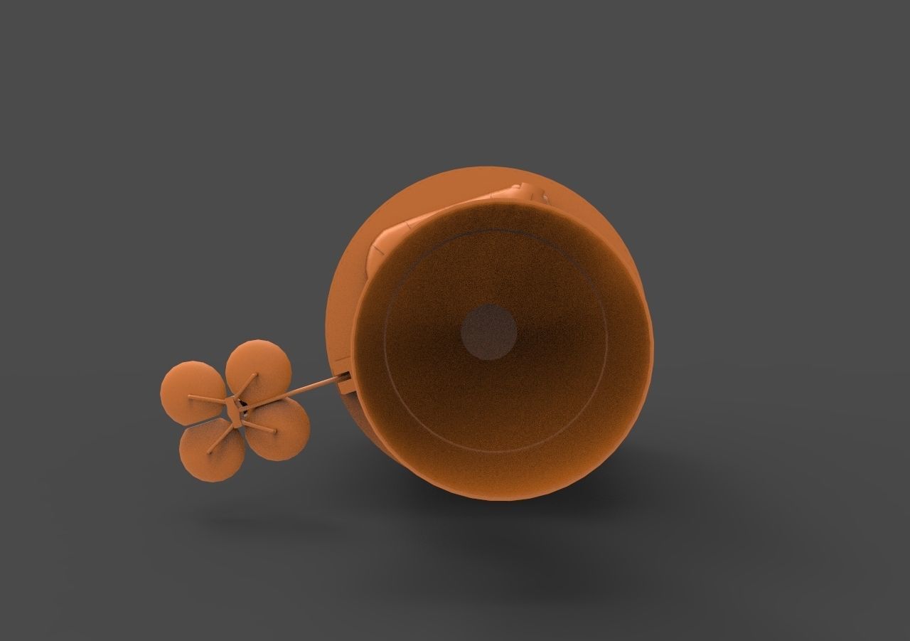 APOLLO orange spaceship 3D print model_7
