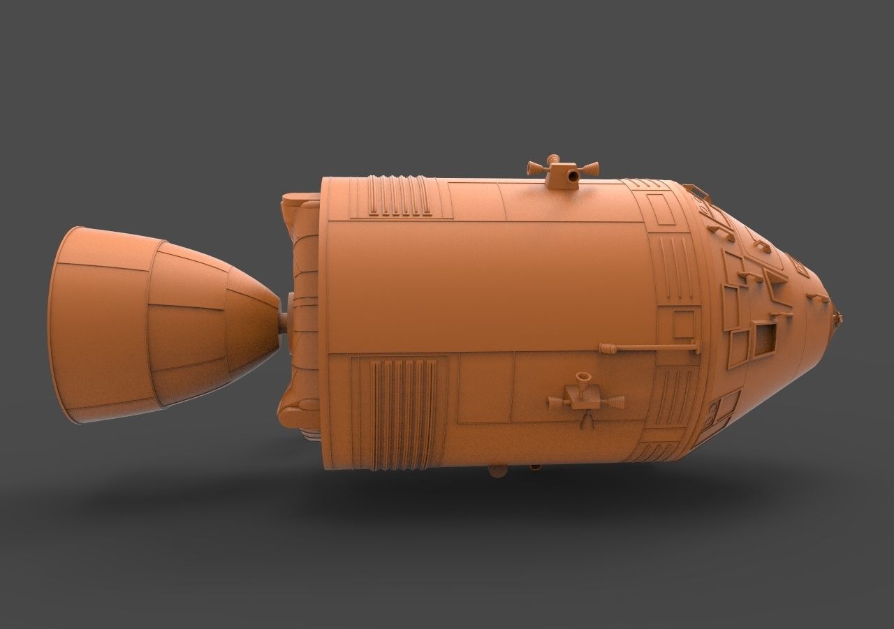 APOLLO orange spaceship 3D print model_3